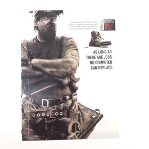 Timberland PRO Titan Workboot Vintage Print Ad Blue Collar Grit 2000s Gritty